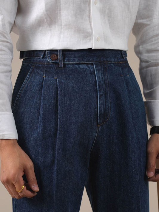 Men's Vintage High-Waist Straight-Leg Jeans - BRABION