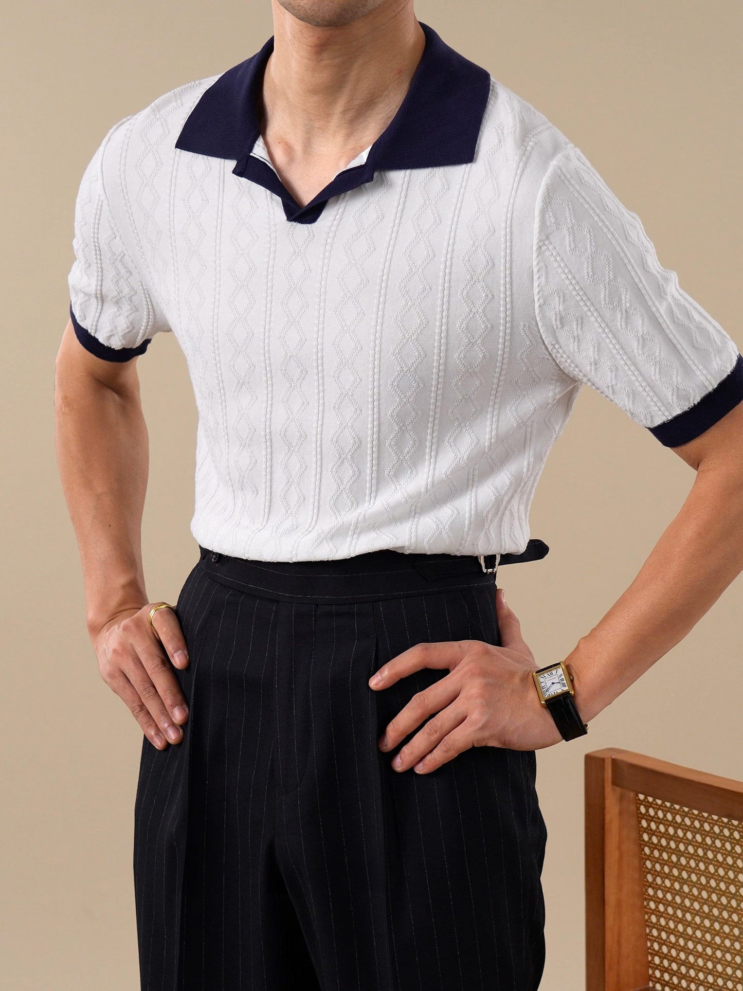 Men's Breathable Lyocell Short-Sleeve Polo Shirt