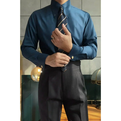 Point Collar Shirt with Cufflinks