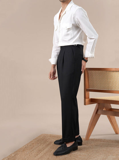 Men's Neapolitan Slim Fit Straight Leg Trousers - BRABION