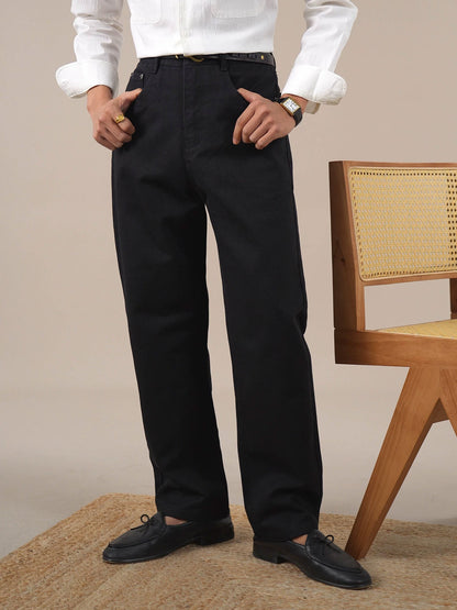 Men's High-Waist Straight-Leg Slim-Fit Jeans - BRABION