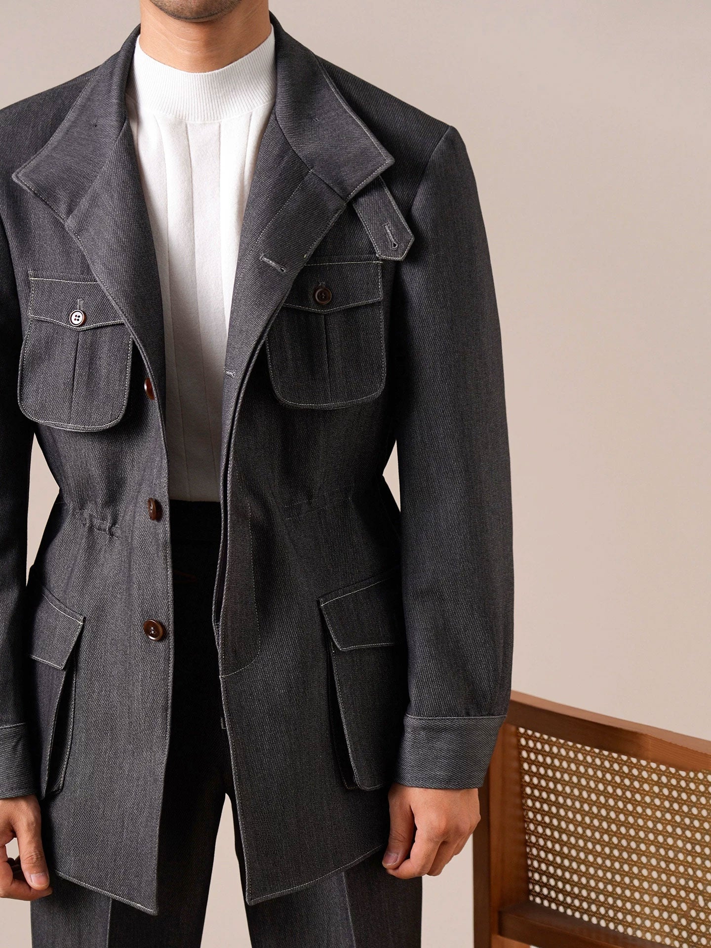 Men's Retro Vintage Denim Hunting Jacket - BRABION