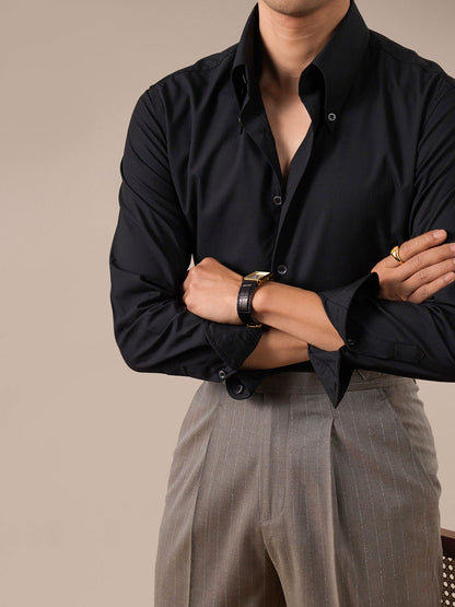 Men's Dress Shirt Bold Pointed Collar Button-Down - BRABION