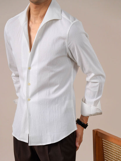 Men’s Breathable Bubble Cotton Gauze Italian One-Piece Collar Shirt BRABION