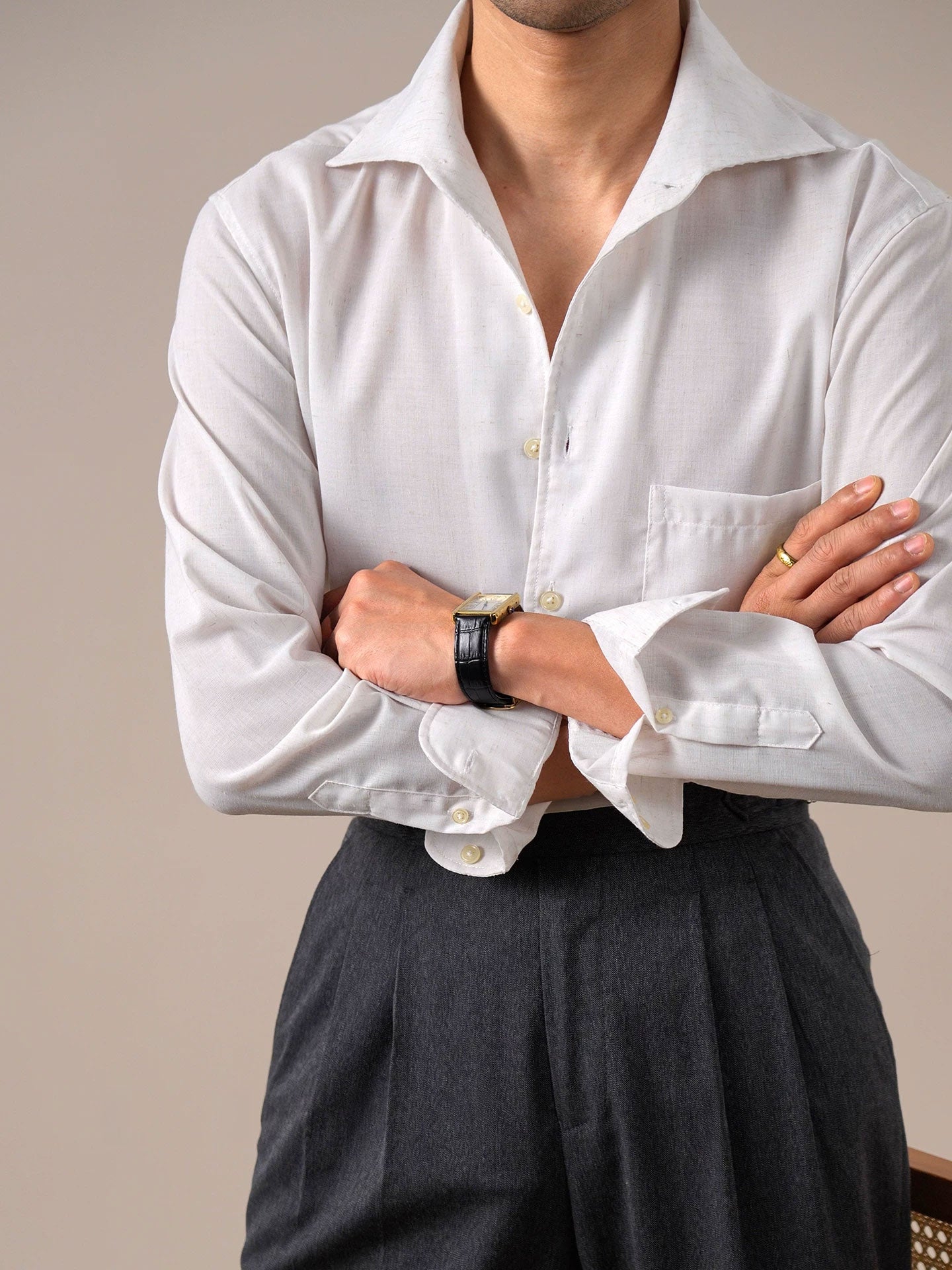 Men’s Breathable Linen Silk Long Sleeve Shirt BRABION