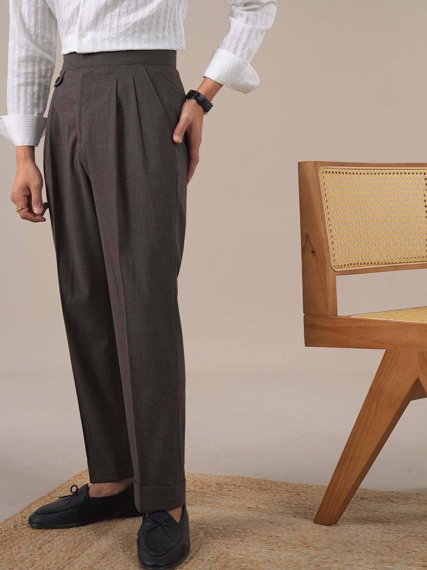 Men’s Brown Vintage Gurkha Dress Trousers BRABION