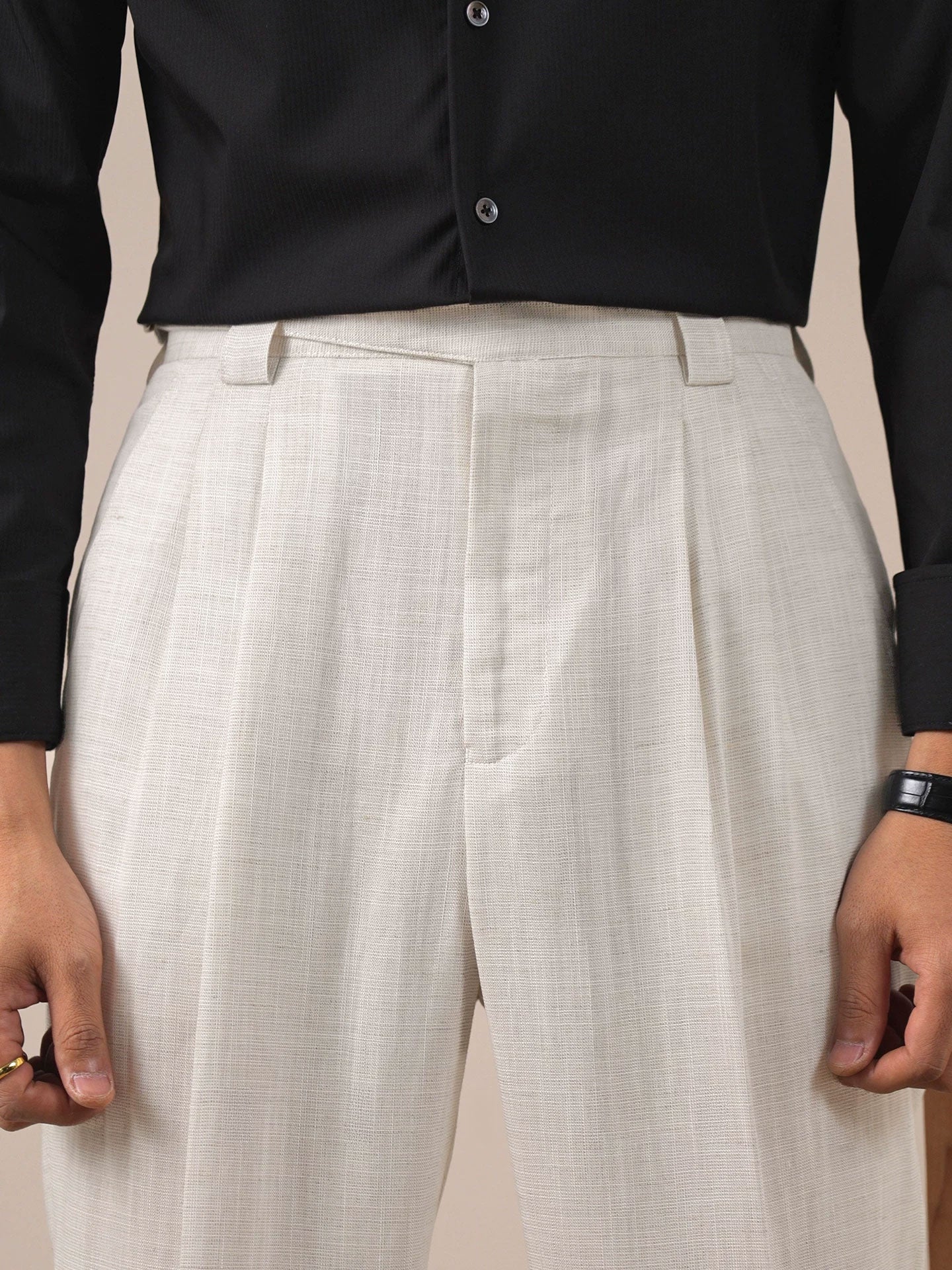 Men’s Tencel Linen Dress Pants — Relaxed Straight-Leg Old Money Style BRABION