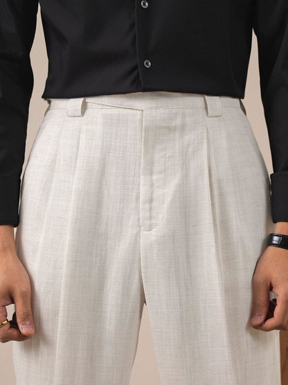 Men’s Tencel Linen Dress Pants — Relaxed Straight-Leg Old Money Style BRABION