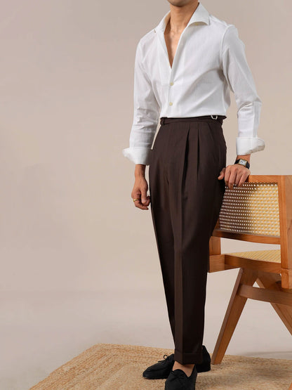 Men’s Breathable Bubble Cotton Gauze Italian One-Piece Collar Shirt BRABION