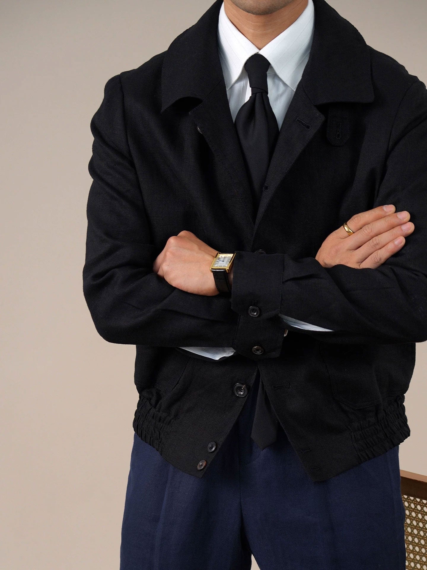 Men’s French Linen Bomber Jacket BRABION