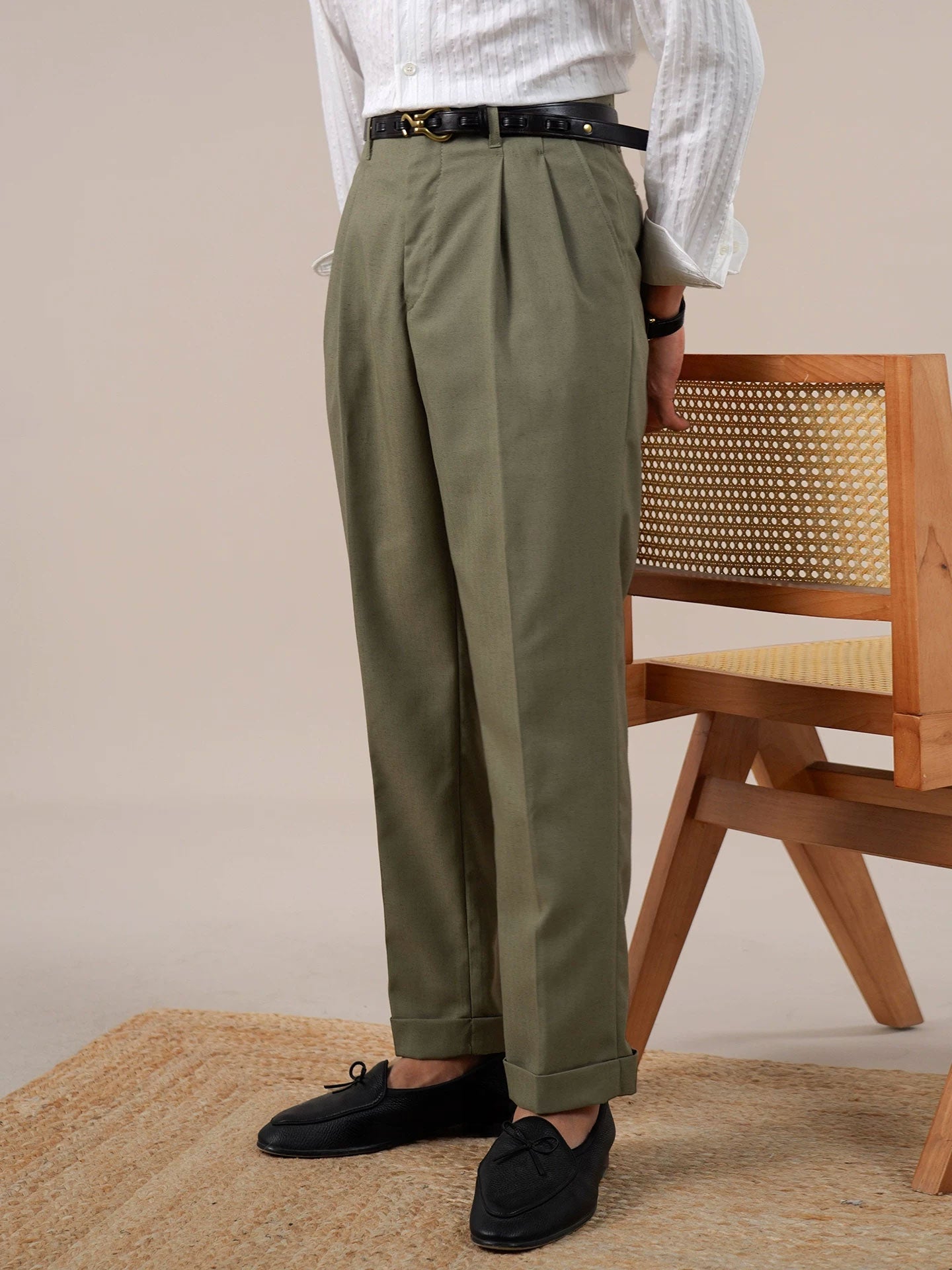 Men’s High-Waist Straight-Leg Dress Pants BRABION