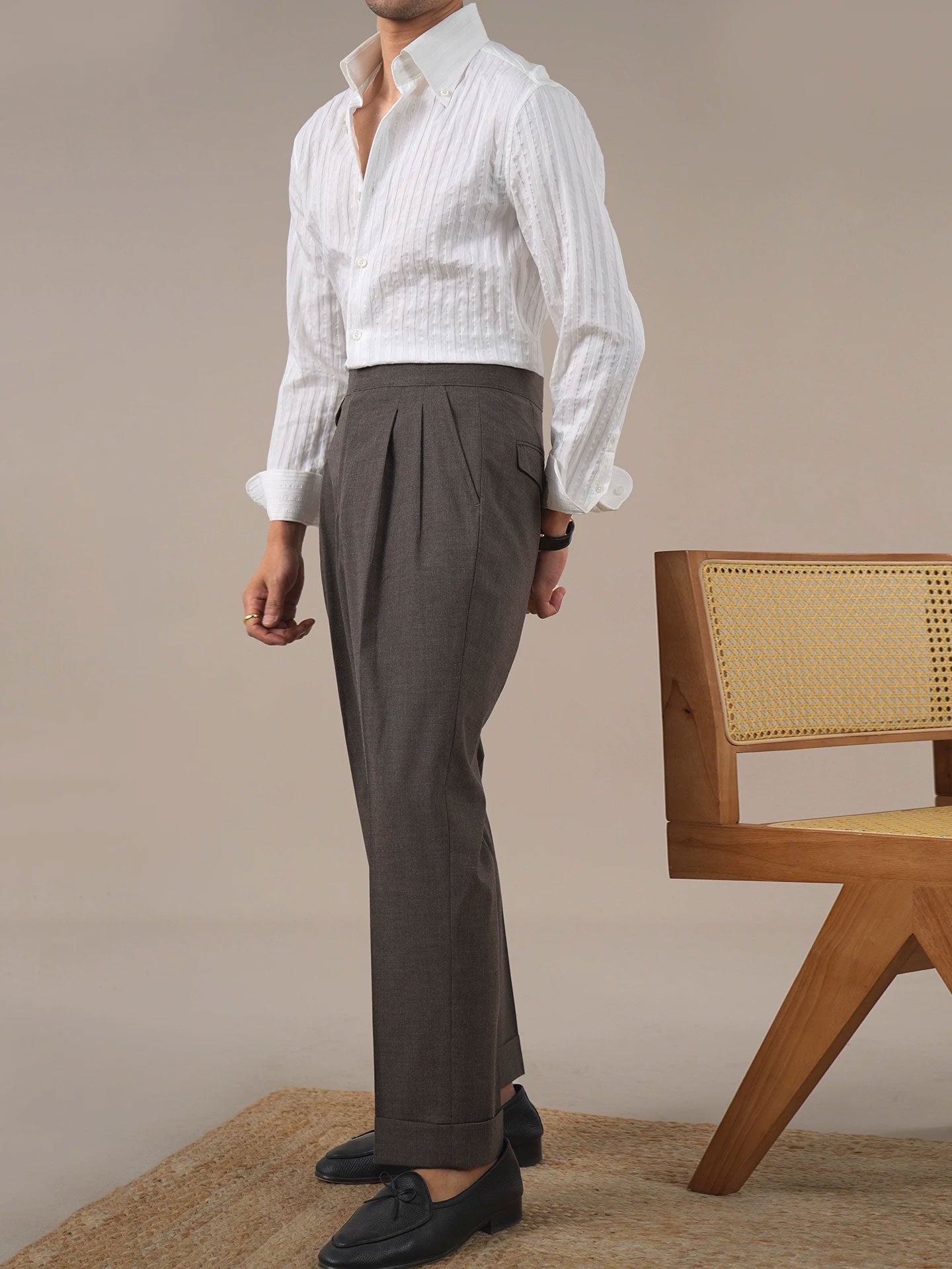 Men’s Brown Vintage Gurkha Dress Trousers BRABION