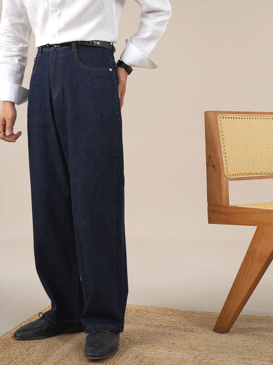 Men’s Vintage High-Waist Jeans — Relaxed Fit - BRABION