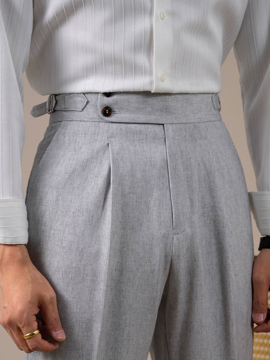 Men’s Grey Linen Dress Pants BRABION