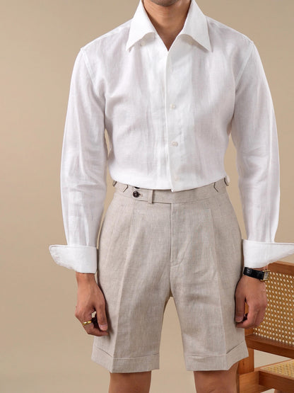 Naples Pleated Linen Shorts for Men BRABION