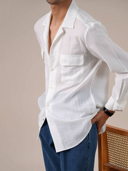 Men’s Lyocell Cuban Collar Long Sleeve Shirt BRABION