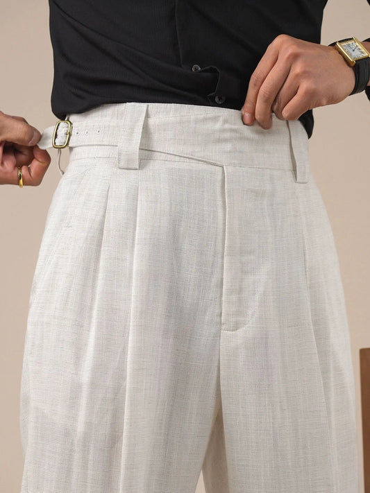 Men’s Tencel Linen Dress Pants — Relaxed Straight-Leg Old Money Style BRABION