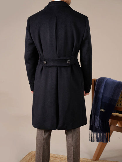 Men's Double-Breasted Wool Overcoat - BRABION