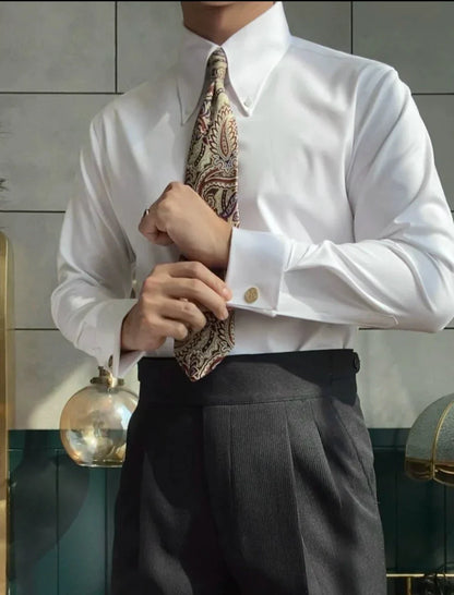 Point Collar Shirt with Cufflinks