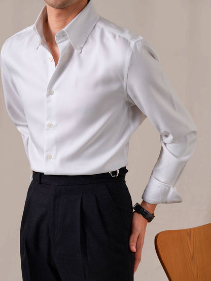 Men’s Italian Point Collar Long Sleeve Dress Shirt