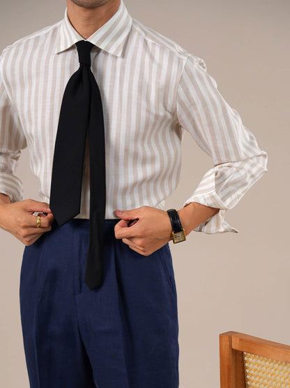 Men's Breathable Striped Linen Blend Shirt BRABION