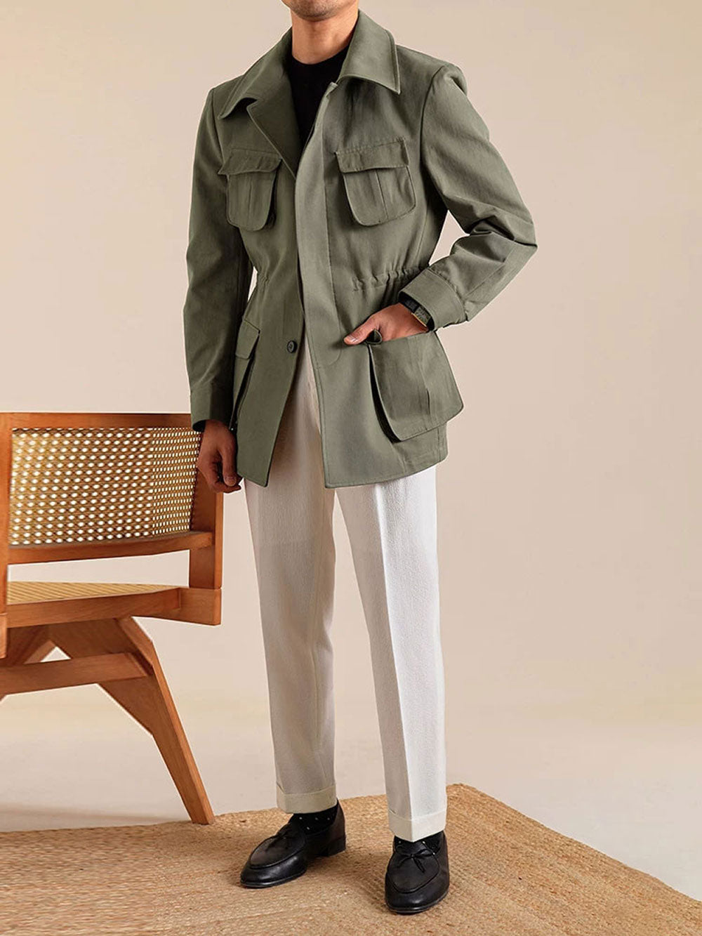 Men's Cotton Retro Hunting Jacket - BRABION