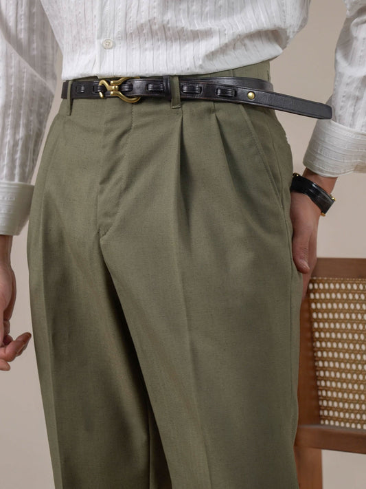 Men’s High-Waist Straight-Leg Dress Pants BRABION