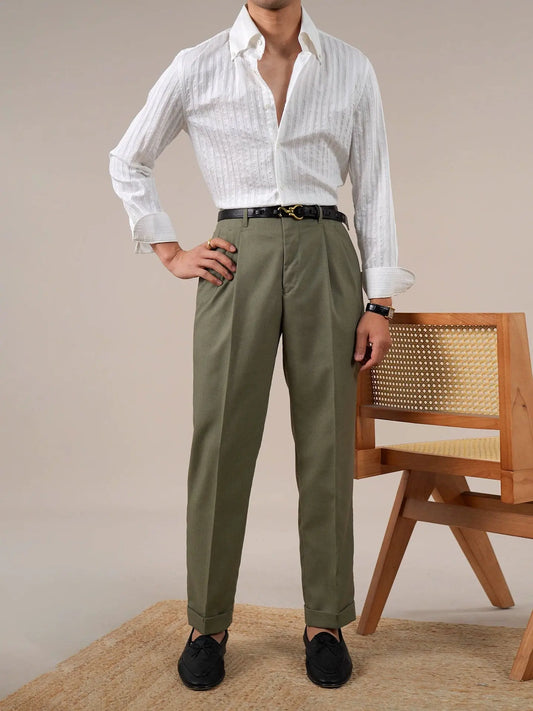 Men’s High-Waist Straight-Leg Dress Pants BRABION