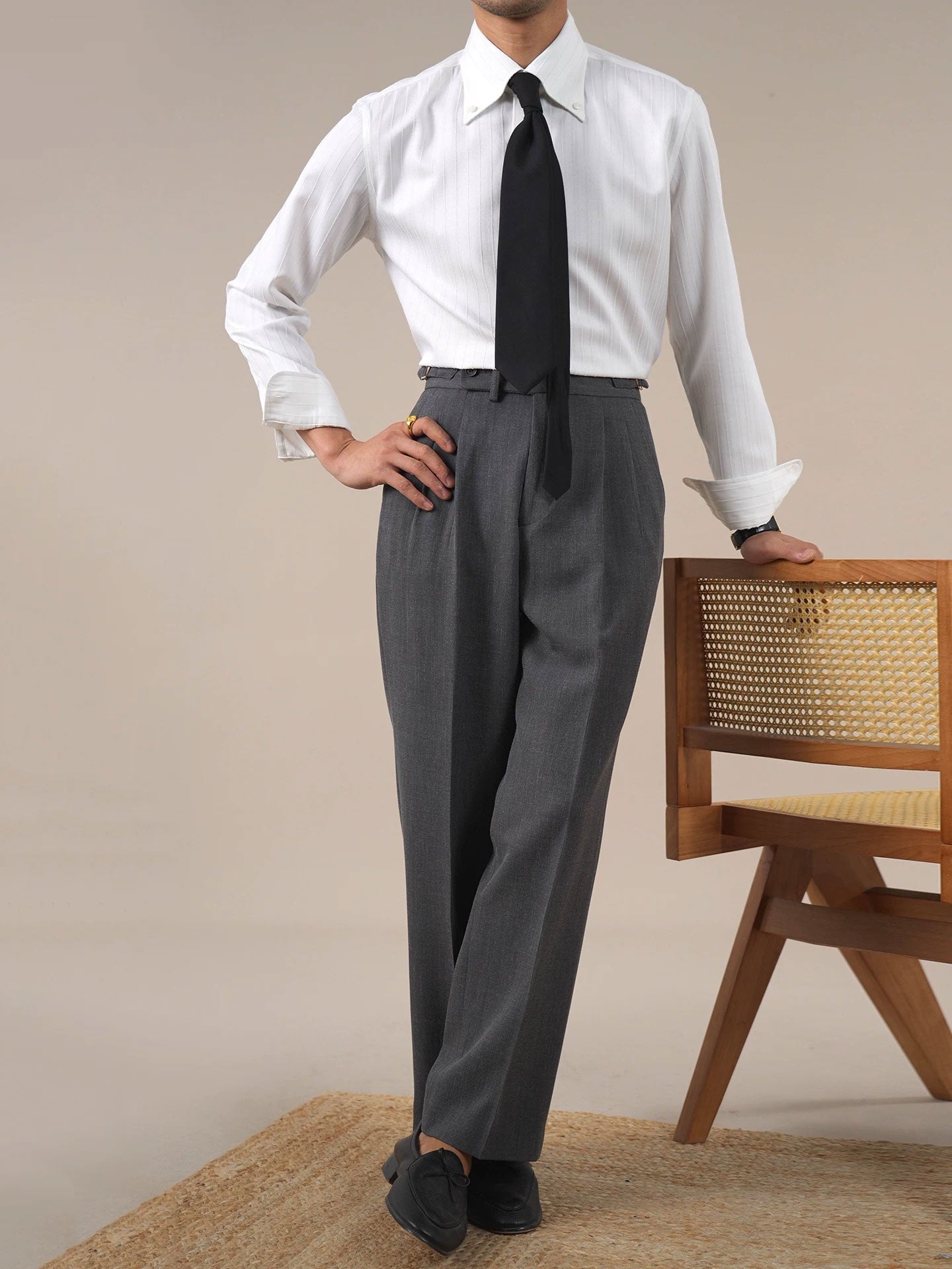 Men’s Vintage Pleated Dress Trousers BRABION