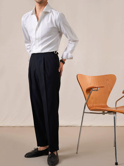 Mens Italian One-Piece Collar Seersucker Shirt