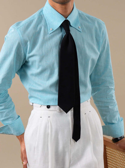 Men’s Linen-Cotton Point Collar Shirt BRABION
