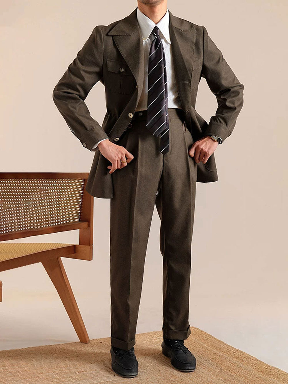 Men's Slim Fit Italian Retro Casual Jacket - BRABION