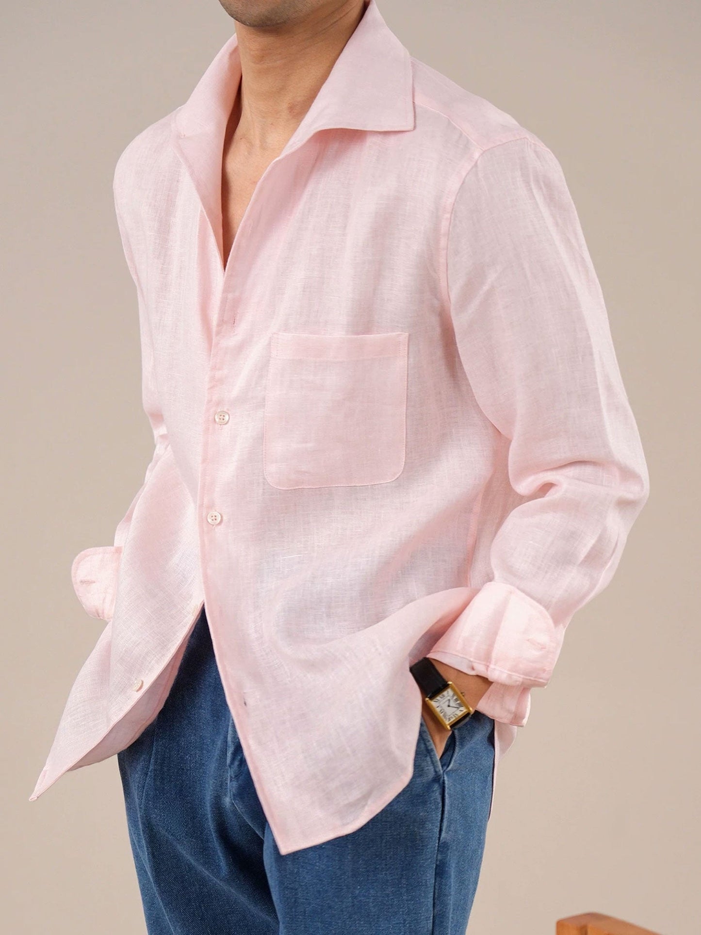 Men’s Long-Sleeve Linen Shirt BRABION