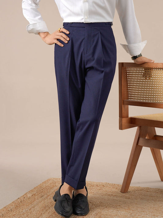 Men's Neapolitan Slim Fit Straight Leg Trousers - BRABION