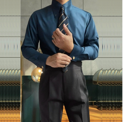 Point Collar Shirt with Cufflinks