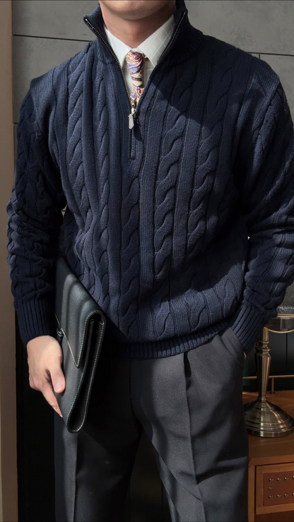 Men’s Cable Knit Half-Zip Sweater