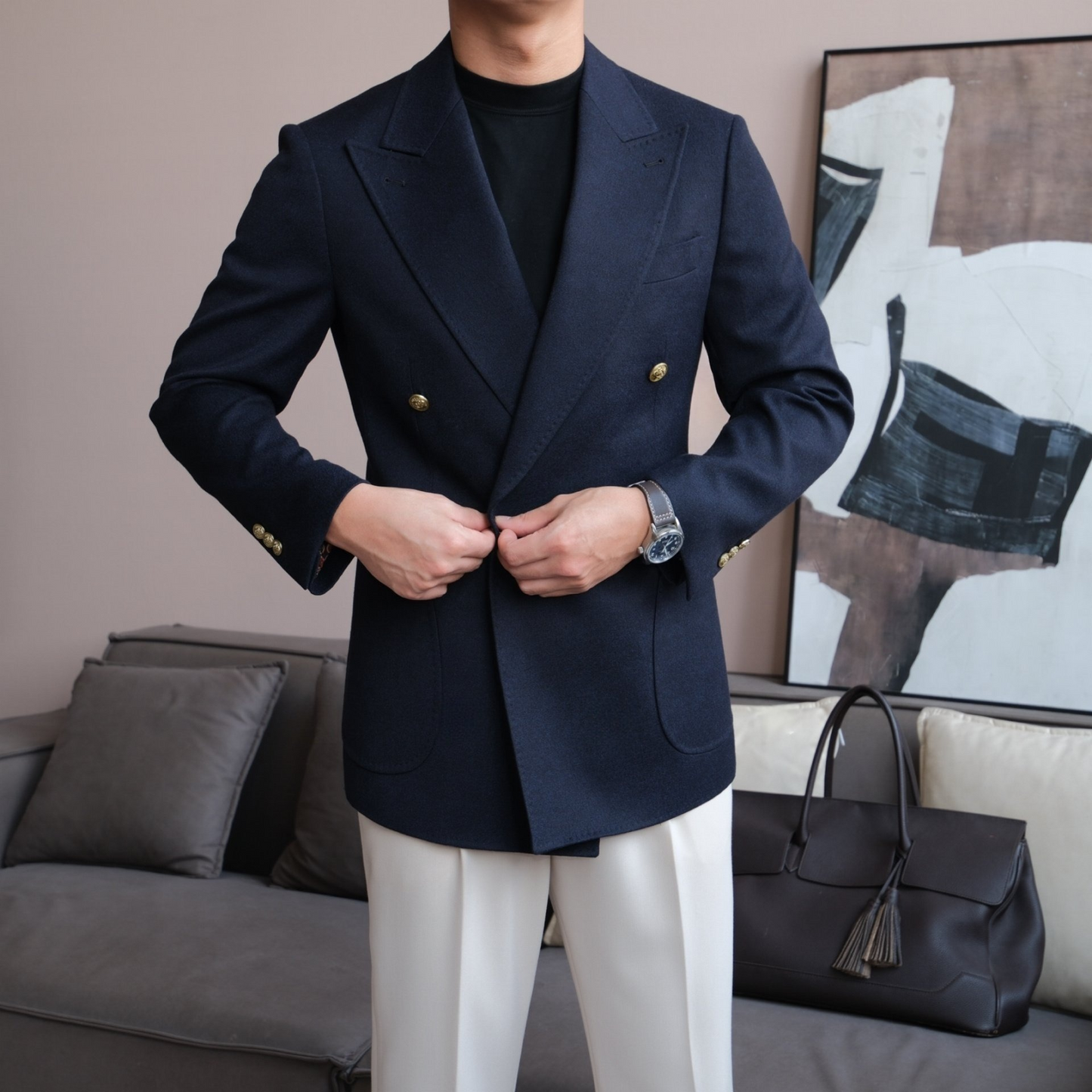 Men’s Wrap Blazer with Half Lining