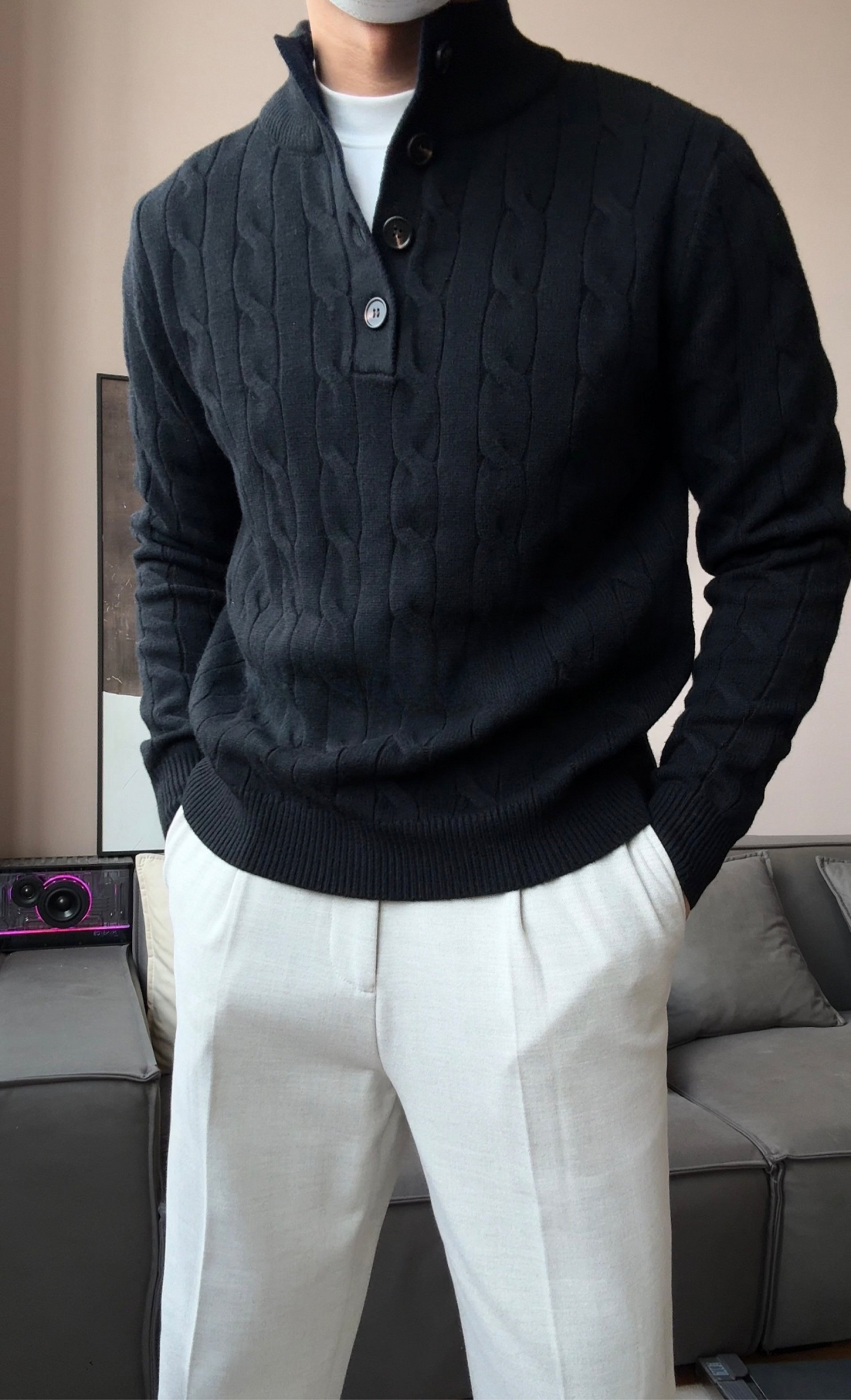 Men’s Relaxed Fit Knit Pullover Sweater