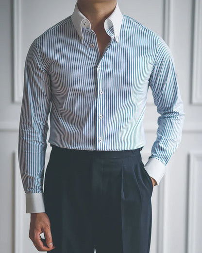 Stripped Blue Dress Shirt
