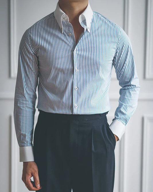 Stripped Blue Dress Shirt