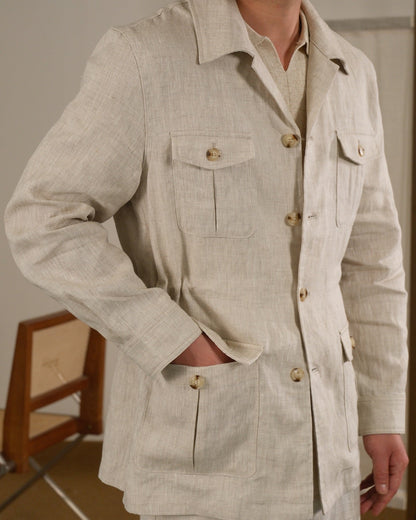 Men's Breathable Linen Italian Safari Jacket