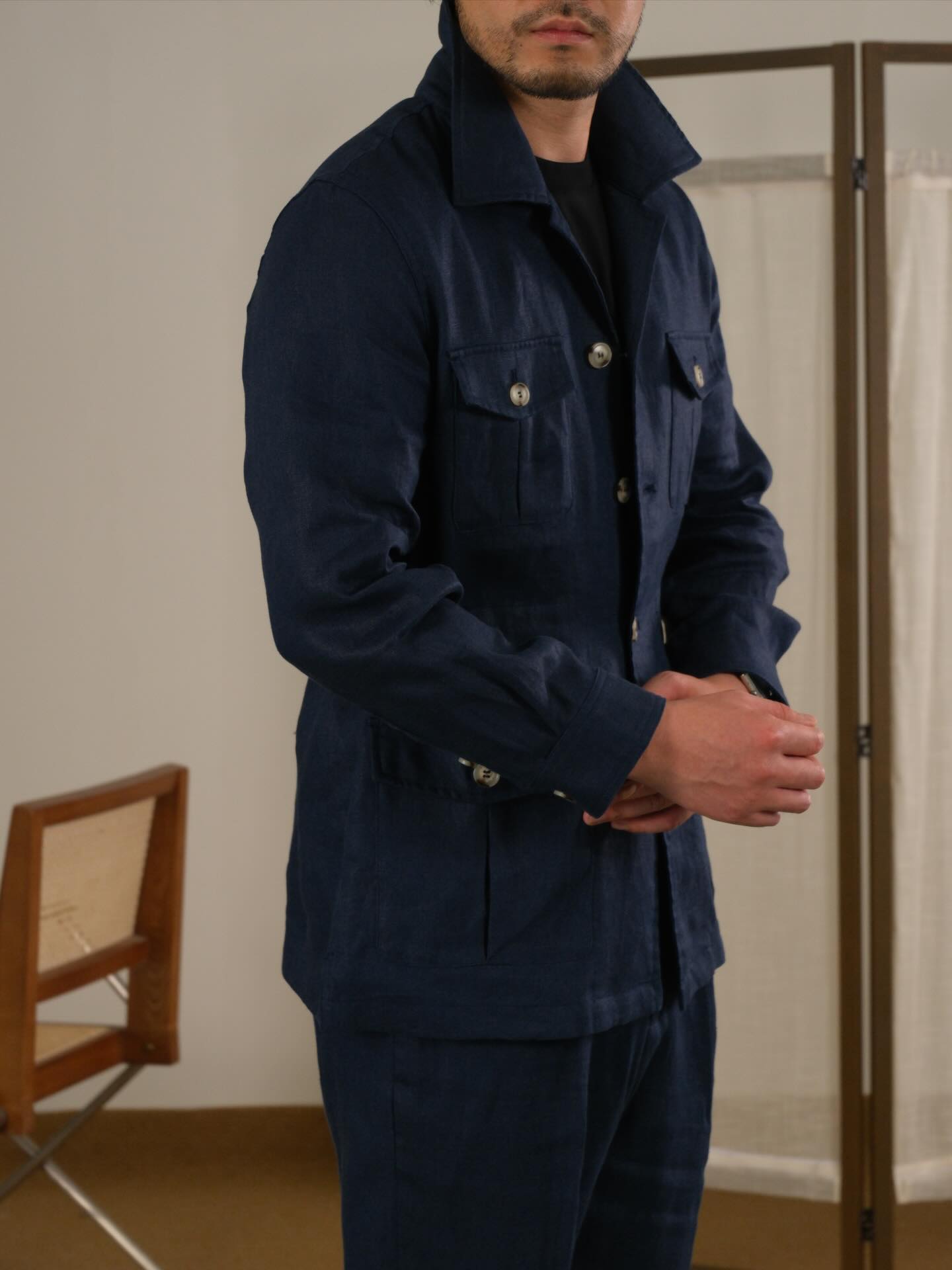 Men's Breathable Linen Italian Safari Jacket