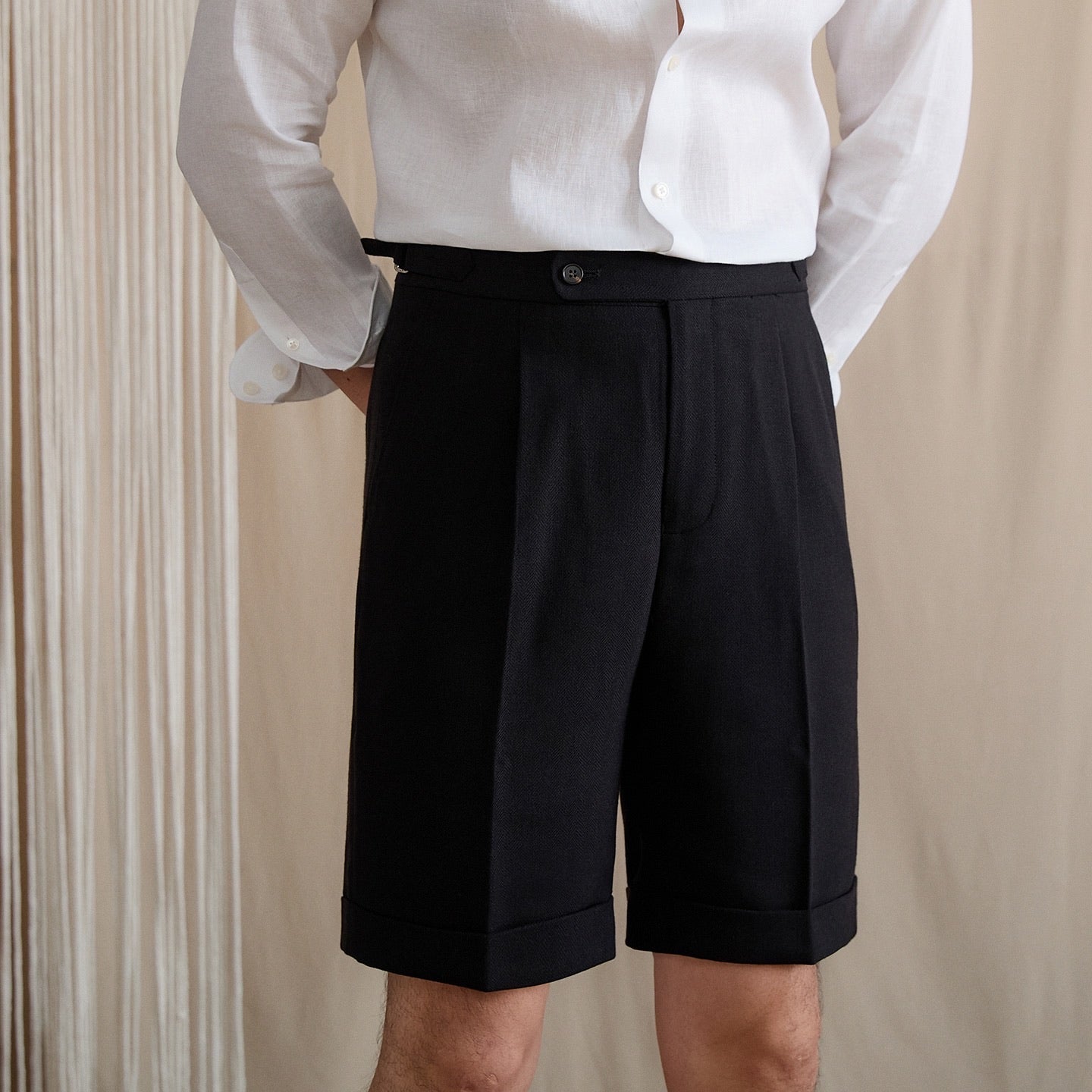 Naples Pleated High-Rise Shorts