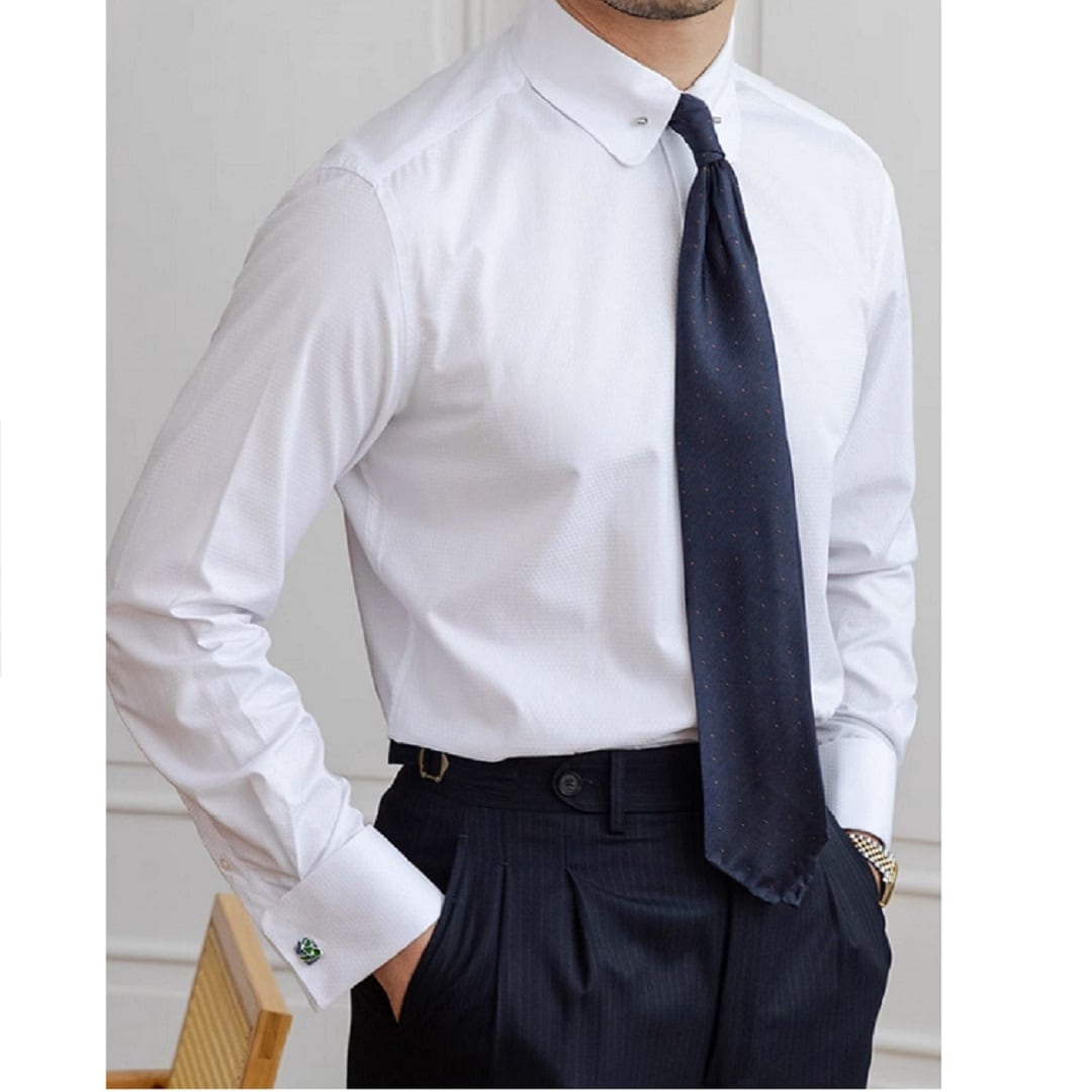 Short Collar Shirt with Cufflinks