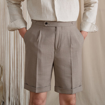 Naples Pleated High-Rise Shorts