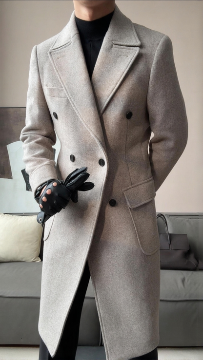 Wool Double-Breasted President Overcoat