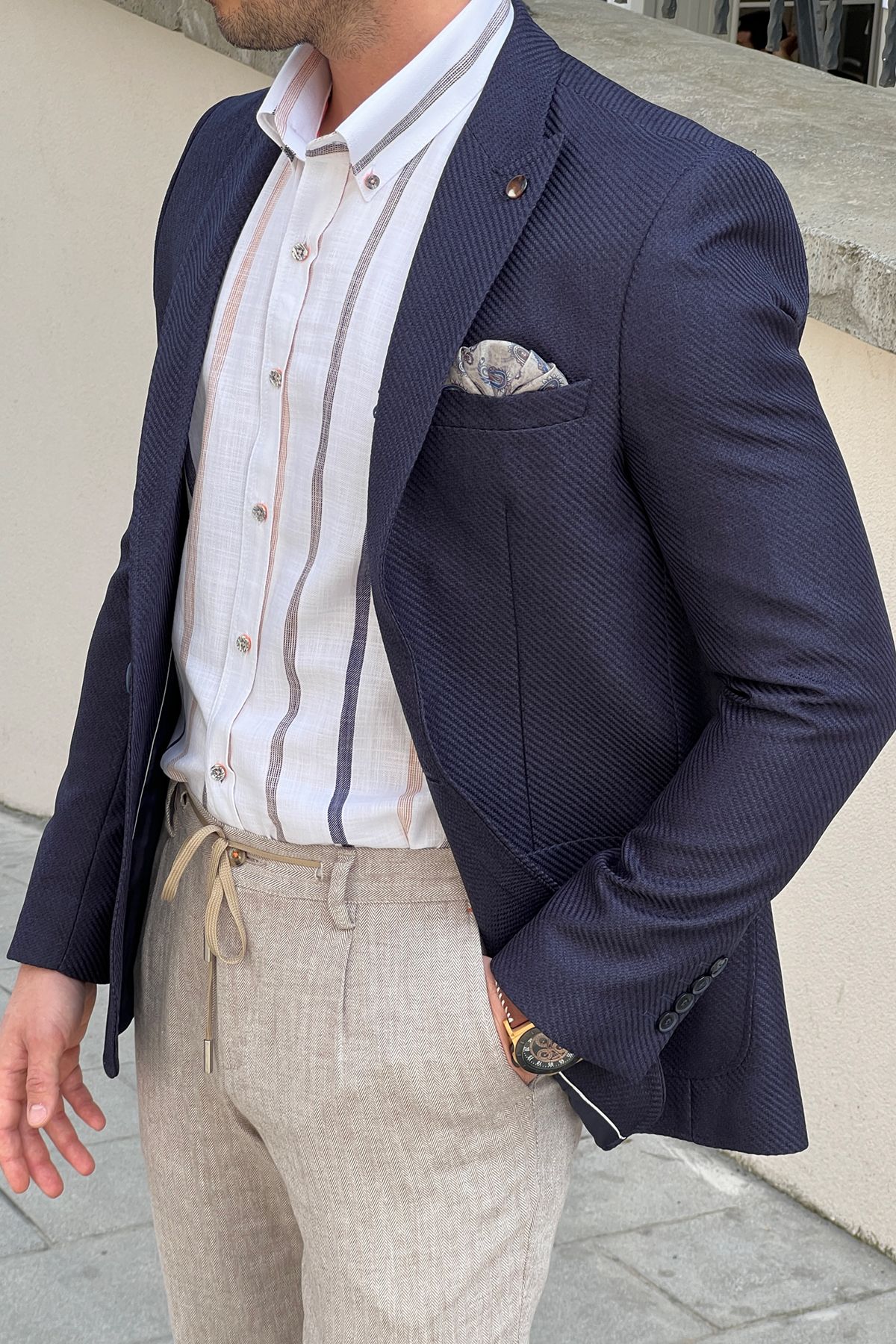 Daniel Navy Blue Wool Blazer - Slim Fit Elegance for Every Occasion