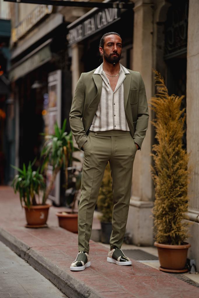Evo Green Slim Fit Wool Suit - A Timeless Choice for Every Occasion