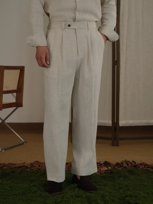High Waisted Linen Pants | Tencel Linen Blend