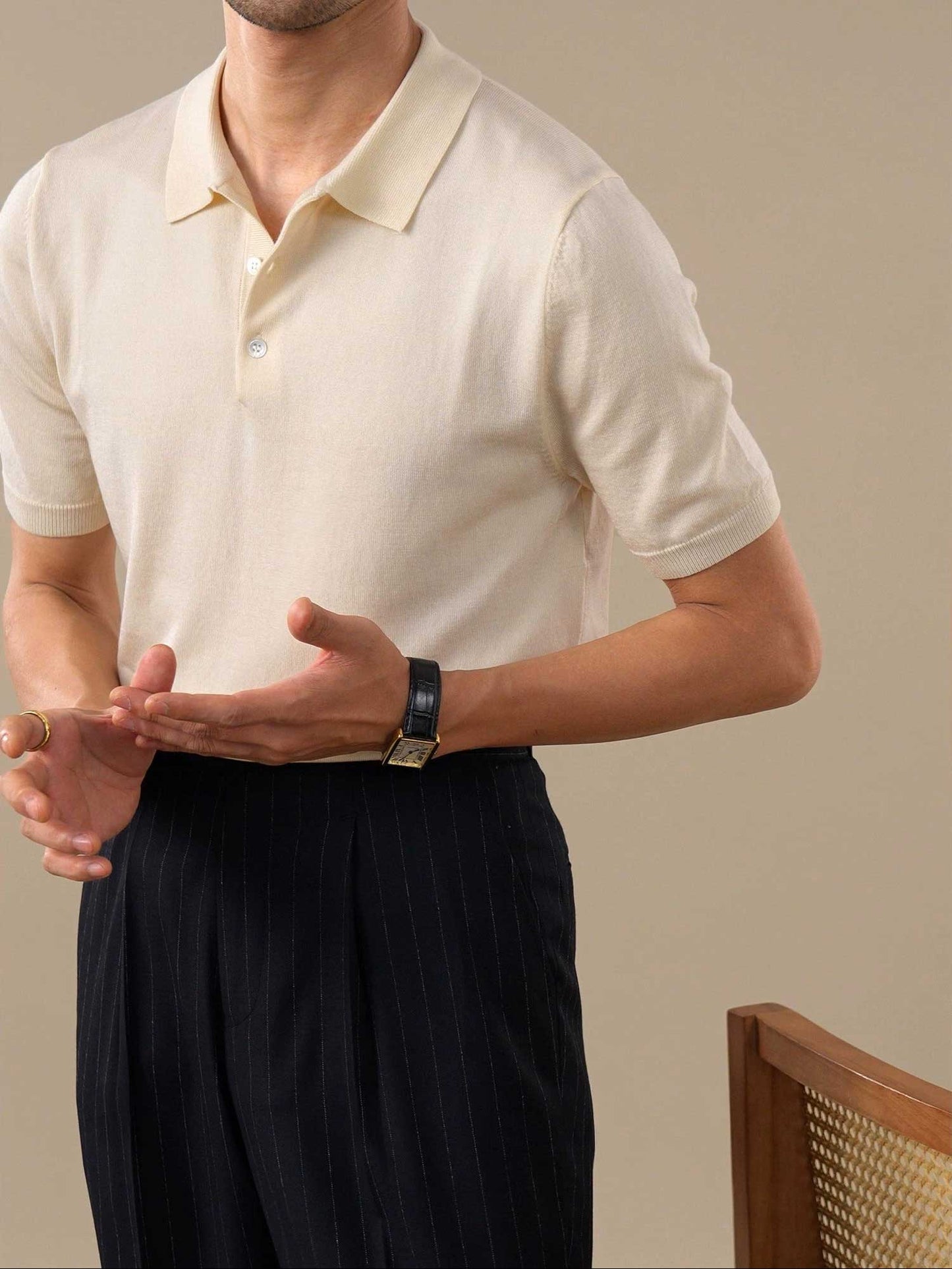 Men’s Italian-Style Lenzing Lyocell Knit Polo Shirt BRABION